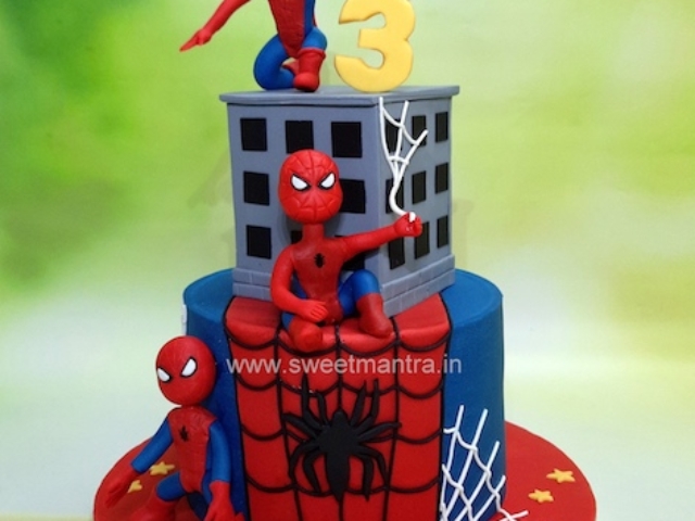 Spiderman theme cake
