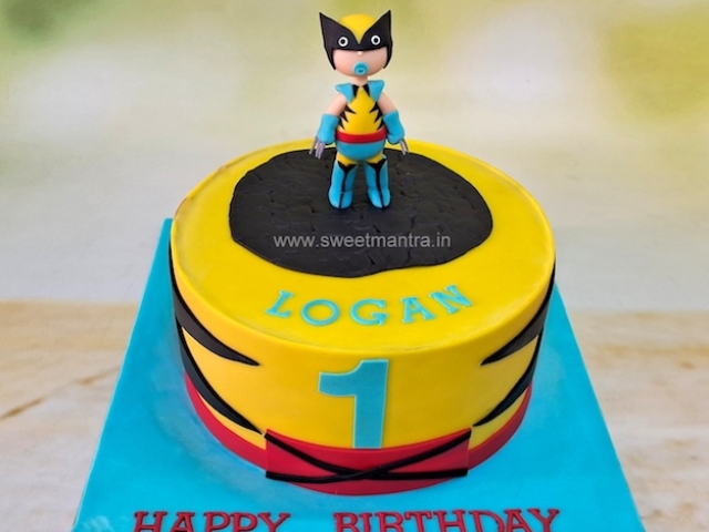 Baby Wolverine cake for 1st birthday