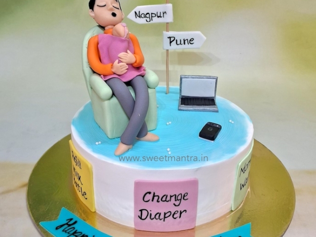 Customised cake for new dad