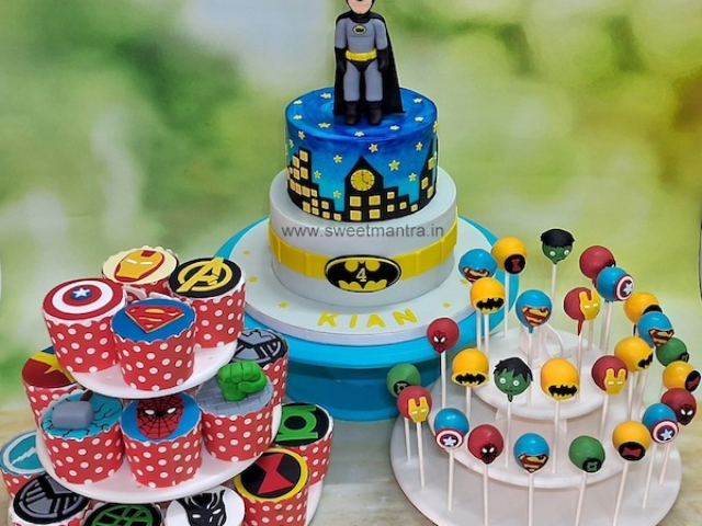 Superhero dessert table for boys