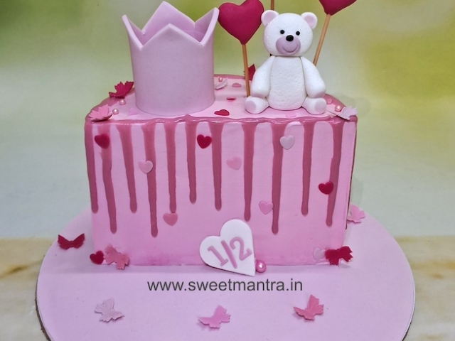 Half shape pink cake